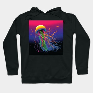 Neon Jellyfish Bold Paint Hoodie